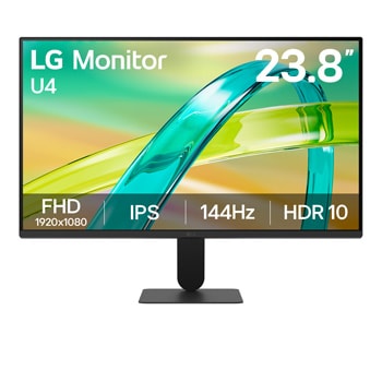 Front view of 24-inch LG Monitor U4, IPS Full HD 144Hz Monitor 24U411B-B
