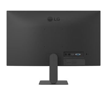 Tampilan belakang monitor LG FHD yang menunjukkan desain dudukan dan port konektivitas.