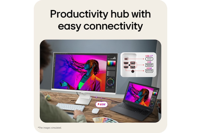 LG Smart Monitor AI U7s 31,5 inci, Monitor 4K UHD untuk Streaming dengan webOS, 32U721SB-W