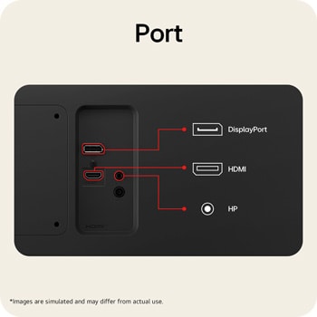 Tampilan dekat port monitor LG UltraFine termasuk berbagai opsi konektivitas
