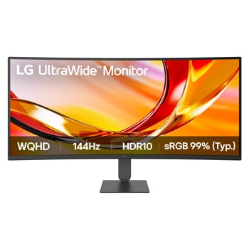 Front view of Monitor LG UltraWide™ 34 inci 144Hz WQHD Layar Melengkung (1800R) 34U620B dengan HDR 10, dan cakupan warna sRGB 99% (Tipe) 34U620B
