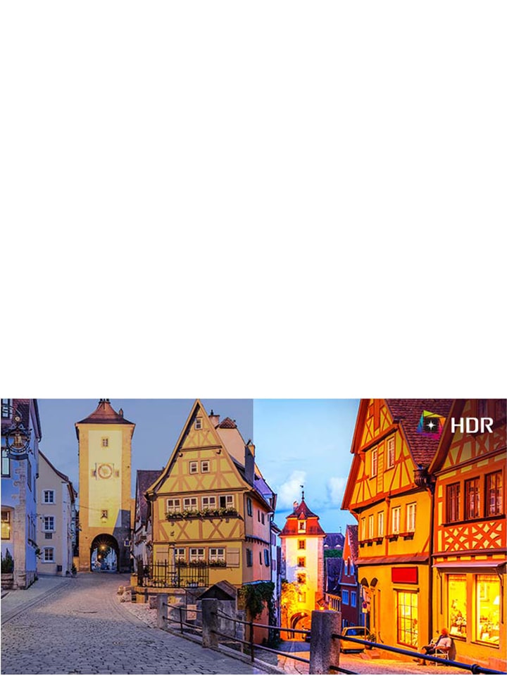 Saat ini teknologi HDR sudah diterapkan pada berbagai konten. Monitor ini kompatibel dengan HDR10 (rentang dinamis tinggi), yang mendukung tingkat warna dan kecerahan tertentu yang memungkinkan pemirsa menikmati warna konten secara dramatis.
