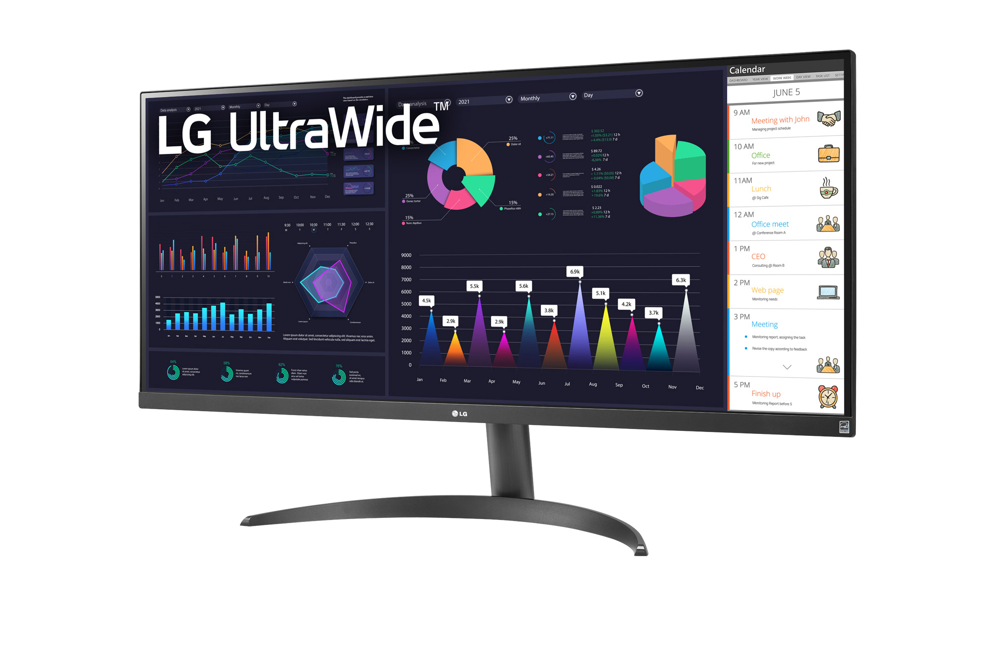 LG 34” Monitor IPS DisplayHDR™ 400 VESA FHD UltraWide dengan AMD FreeSync™, 34WQ500-B
