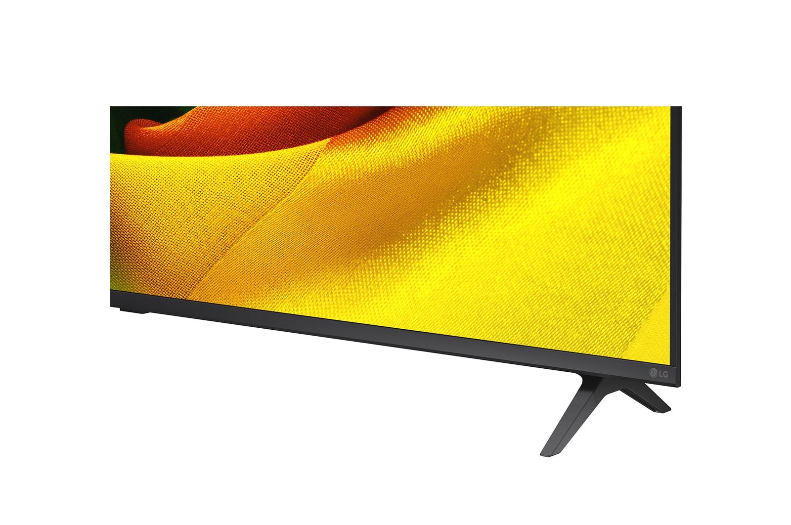 Tampilan depan LG NANO 4K UHD AI NU845, yang dirilis pada tahun 2026, mengisi layar dengan lapisan tekstur seperti kain yang halus dan mengalir, saat lipatan warna-warni melengkung menyebar di seluruh layar.