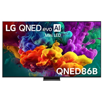 Front view of 65 Inch LG QNED evo AI QNED86 Mini LED 4K Smart TV 2026 75QNED86BSA