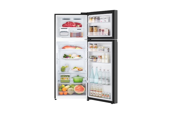 LG 395L Kulkas 2 Pintu Terbaru, Warna Glass Black, Smart Inverter Compressor, GN-B392PGFB, Pintu Terbuka