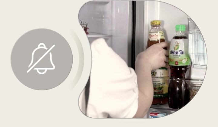 Tekan 'Cleaning Time' untuk mematikan notifikasi, keluarkan makanan dan bersihkan kulkas.