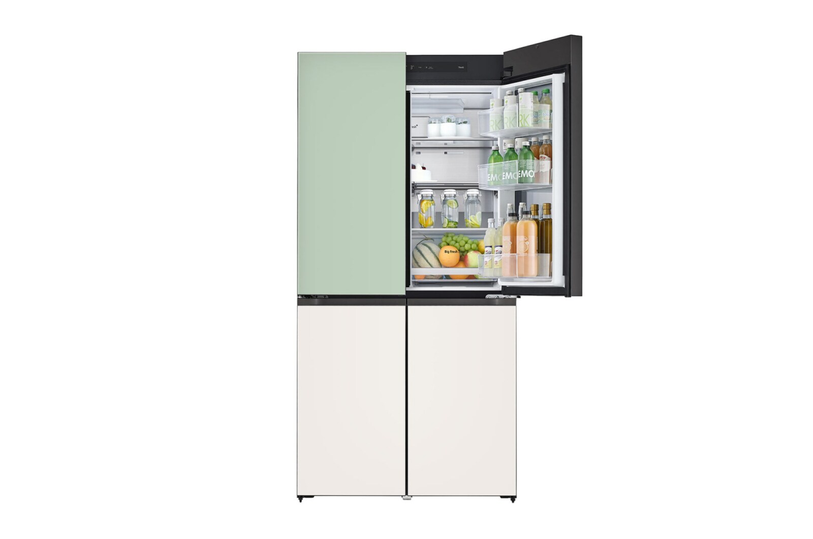 front image with top right door open with food