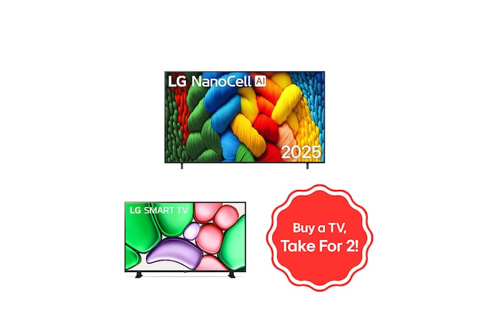 LG Smart TV 4K 55" LG NanoCell AI 2025 FREE 32" Smart TV HD, 55N8032LR65