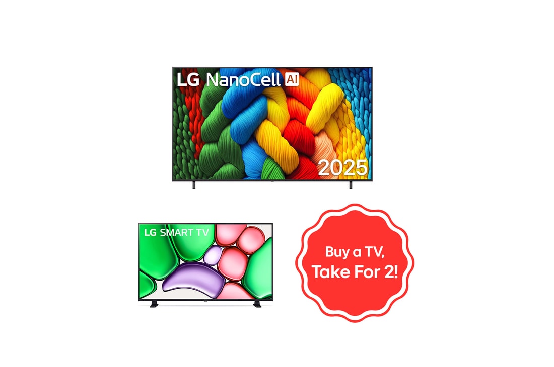 LG Smart TV 4K 65" Inci LG NanoCell AI 2025 FREE 32" Smart TV HD , 65N8032LR65