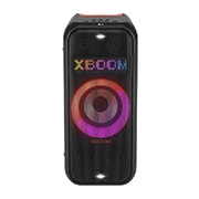 Front view with all lighting on. On the Dynamic Pixel Lighting panel, it shows the text; XBOOM.