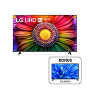 Front view of UHD TV 75UR8050 Free FHD 32LM550 75UR32LM.FGMDL