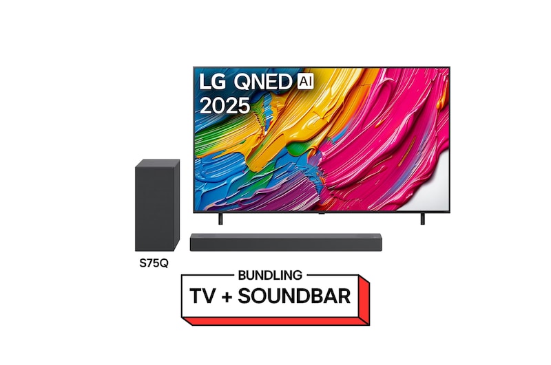 Smart TV 4K 65 inci LG QNED AI QNED80 2025 Sound Bar LG