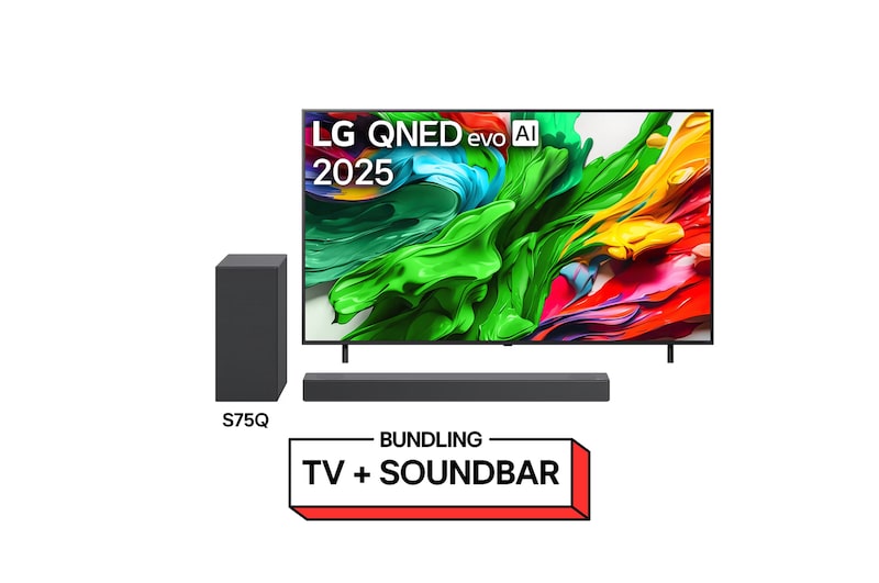 LG Smart TV 4K 75 inci LG QNED evo AI QNED86 2025 + Sound Bar LG, 75QNED86S75.BNDLG