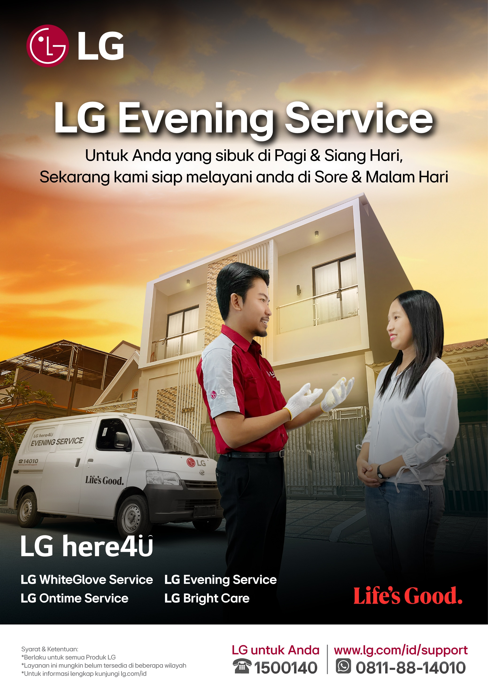 LG Evening Service. Layanan service malam hari