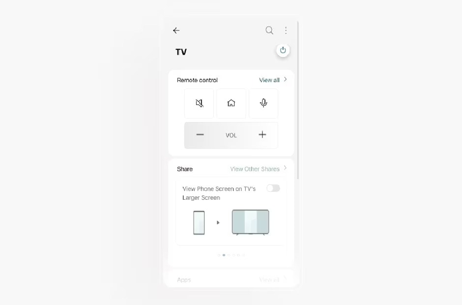 Image shows the TV screen in the LG ThinQ app