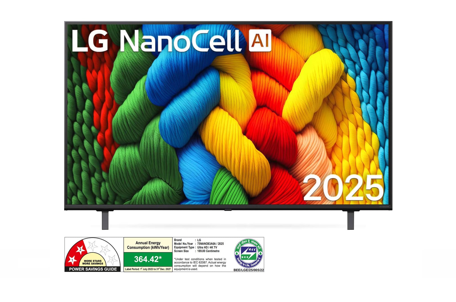 LG 75NANO83A6A NanoCell front view