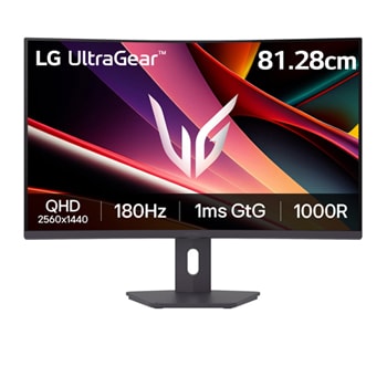 Front view of LG UltraGear™ 81.28cm (32) QHD 180Hz 1ms GtG Curved Gaming Monitor 32G600A-B