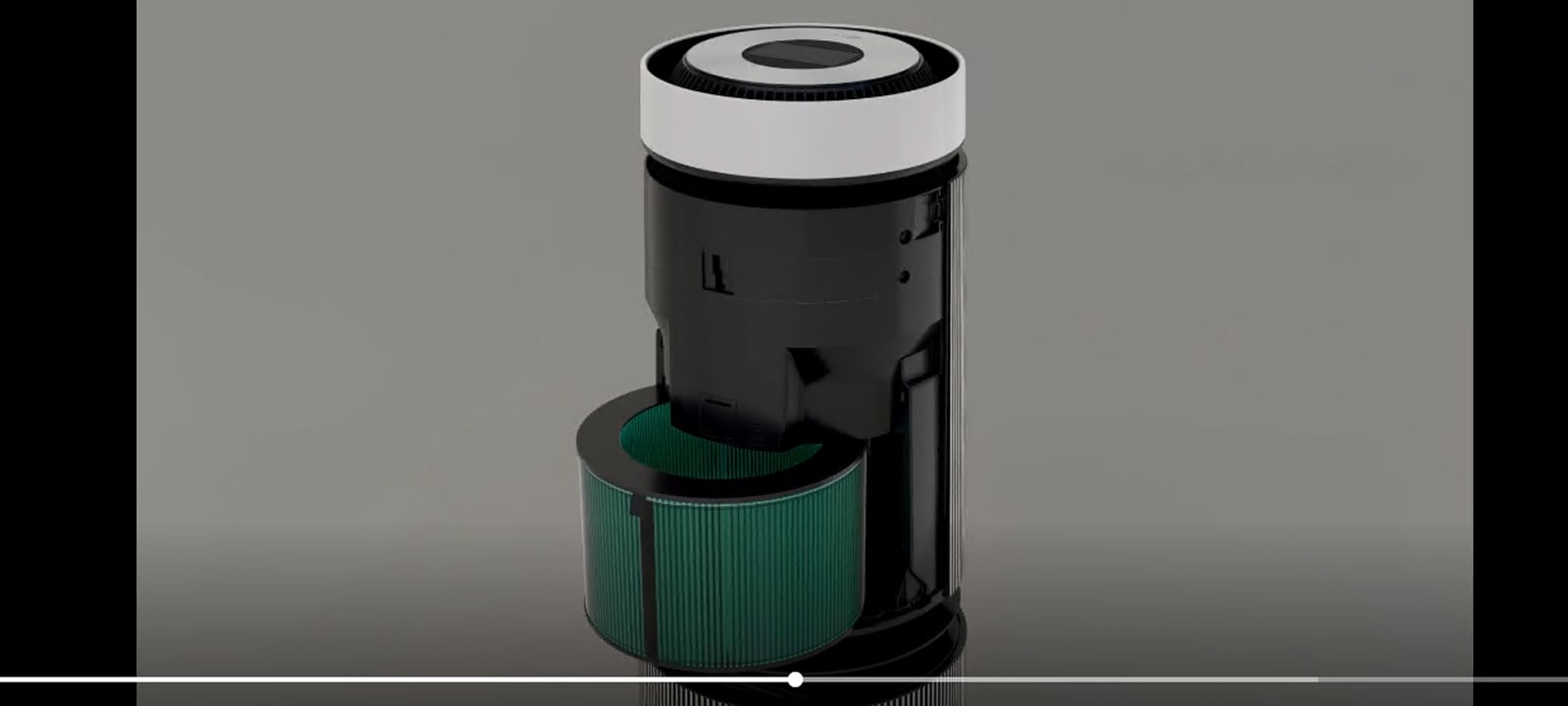 This is a video showing how to replace the filter of an LG air purifier.