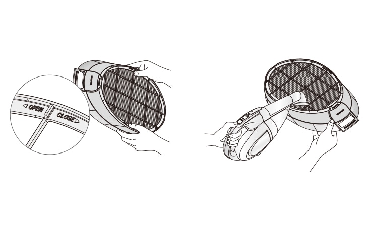Hold the filter case and pull up the handle of Dual Protection Filter to remove. Do not force to separate the Dual Protection Filter with a lot of sticking dust, but wash it after removing the big dust with home vacuum cleaner first.