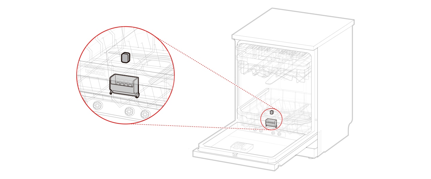 The Tablet Tray is attached to the lower rack