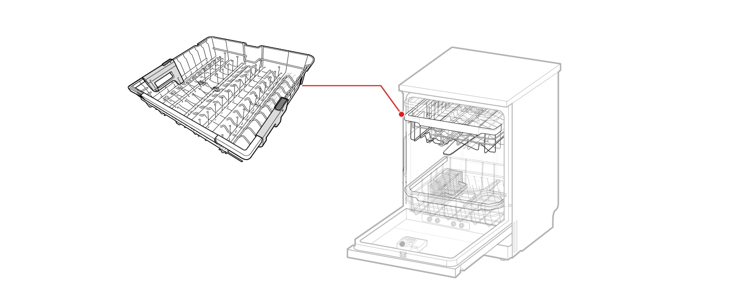 This is the upper rack of the dishwasher.
