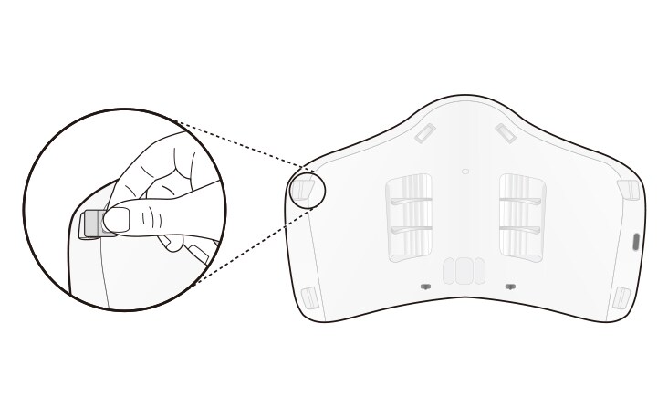 To assemble new ear straps fold the ear strap hooks toward the inside of the product and slide the ends of the ear straps into the grooves in the ear strap hooks