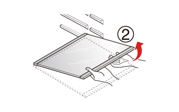 Lift the shelf slightly up after pulling it half way