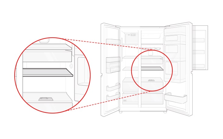 This is a shelf that connects to the bottom of the refrigerator compartment