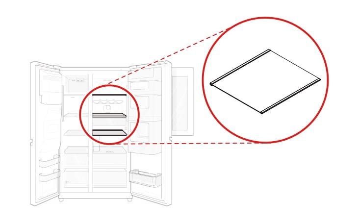The shelf is located inside the refrigerator