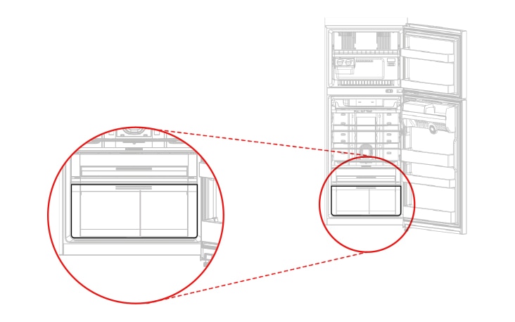 This is the drawer at the bottom of the refrigerator compartment