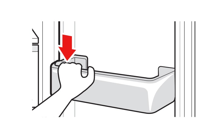 After assembling tap the door basket gently to fix it horizontally