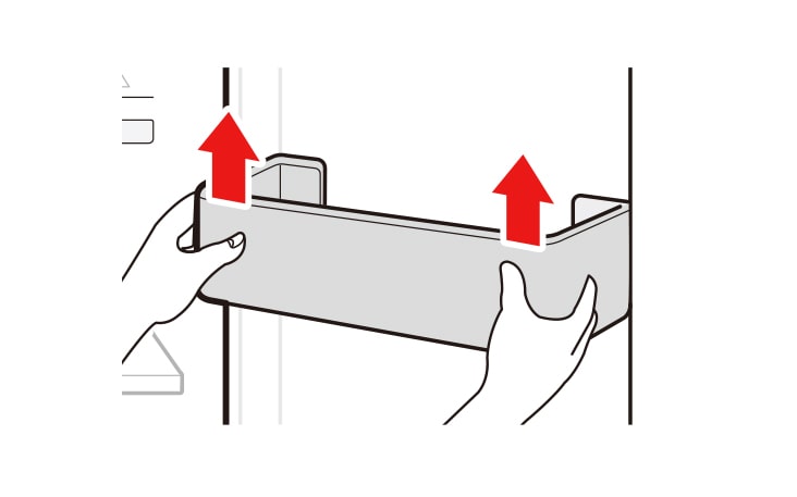 Hold both edges of the basket and remove it by lifting it upward