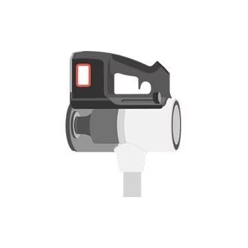 It shows the vaccum cleaner and its QR code sticker location.