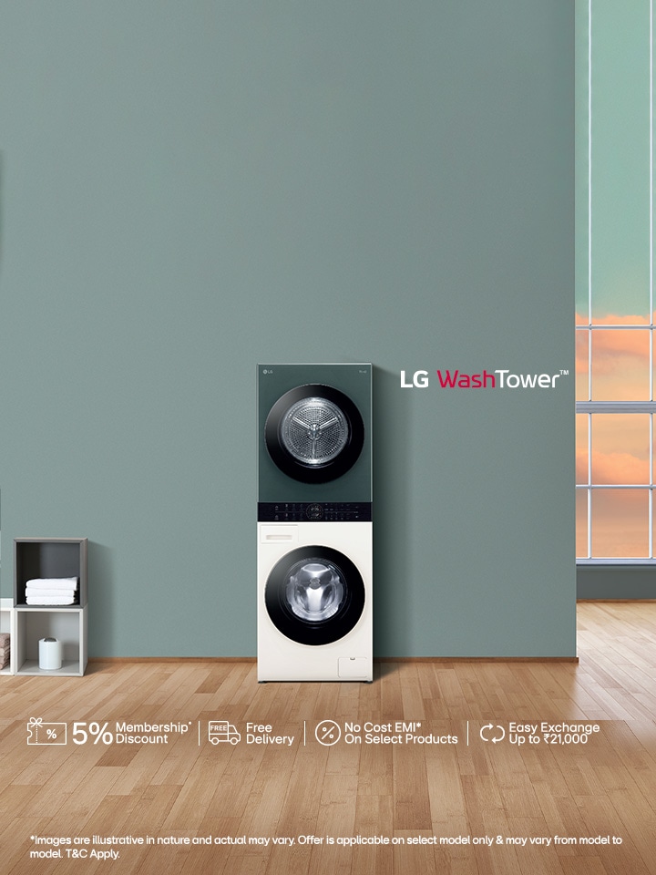 WashTower™ | Stackable Washer and Dryer | LG IN