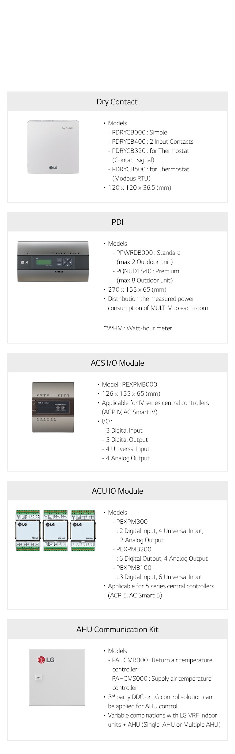 LG Application Controller Line Up Air Solution