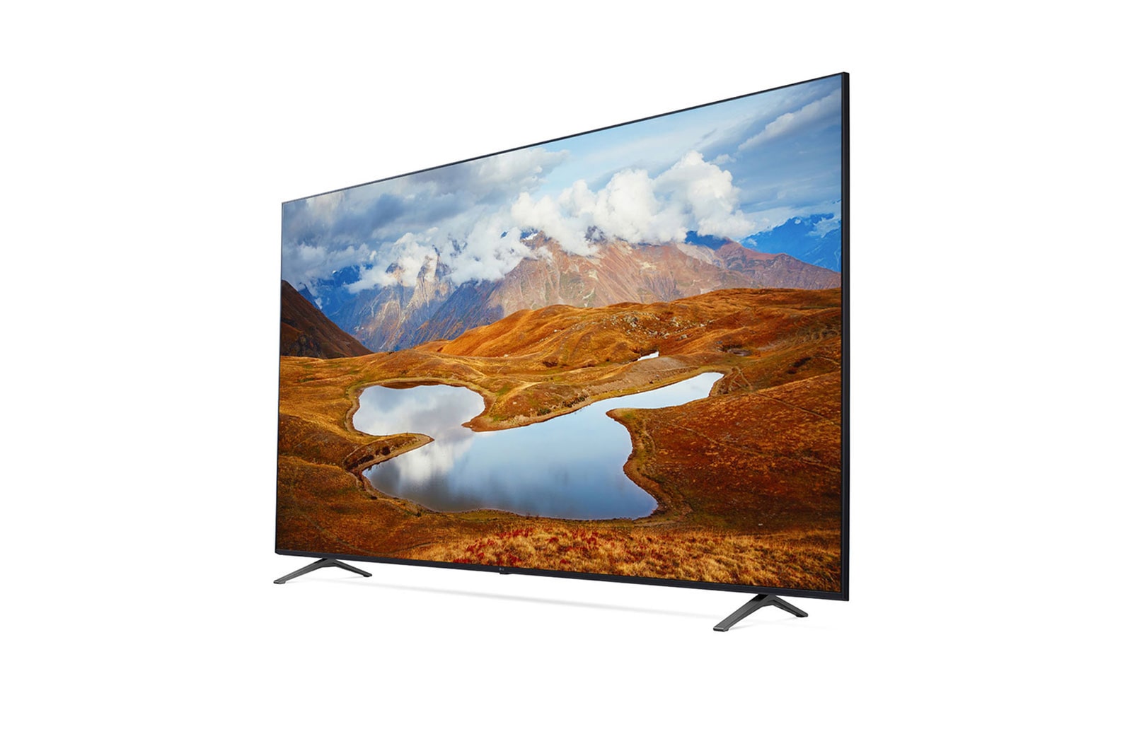 LG 50UR801C0SB Slightly-angled left-facing side view.