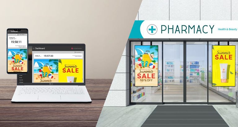 Users can operate and control their displays through a mobile phone and a laptop.