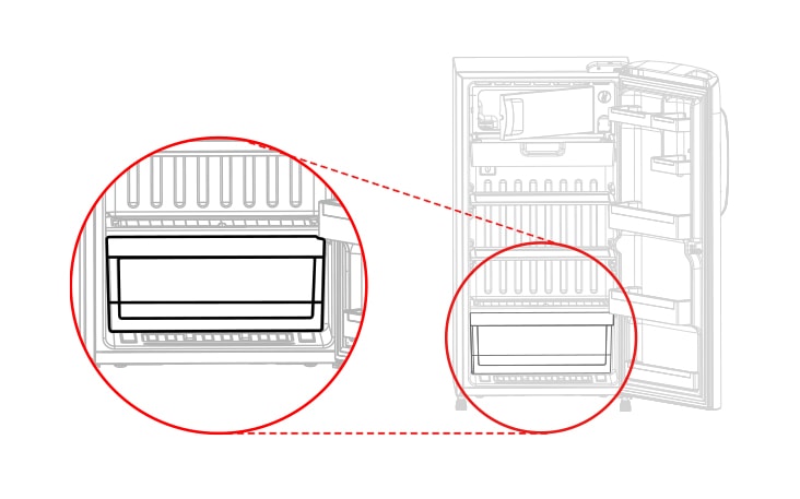 This is the drawer at the bottom of the refrigerator compartment
