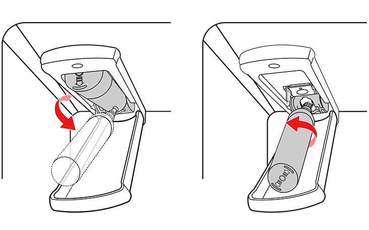 Pull the water filter downward and turn it counterclockwise before pulling it out Make sure to rotate the filter down completely before pulling it out of the manifold hole