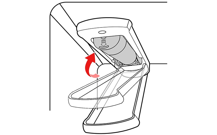 Close the water filter cover The cover will click when closed correctly