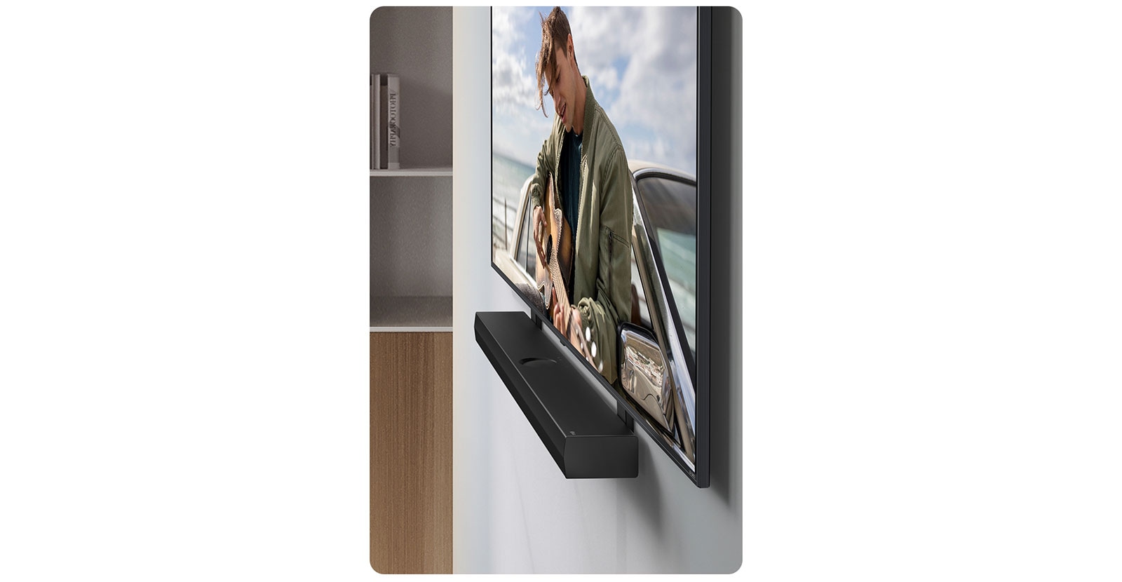 LG 2024 soundbar side angle with advanced audio