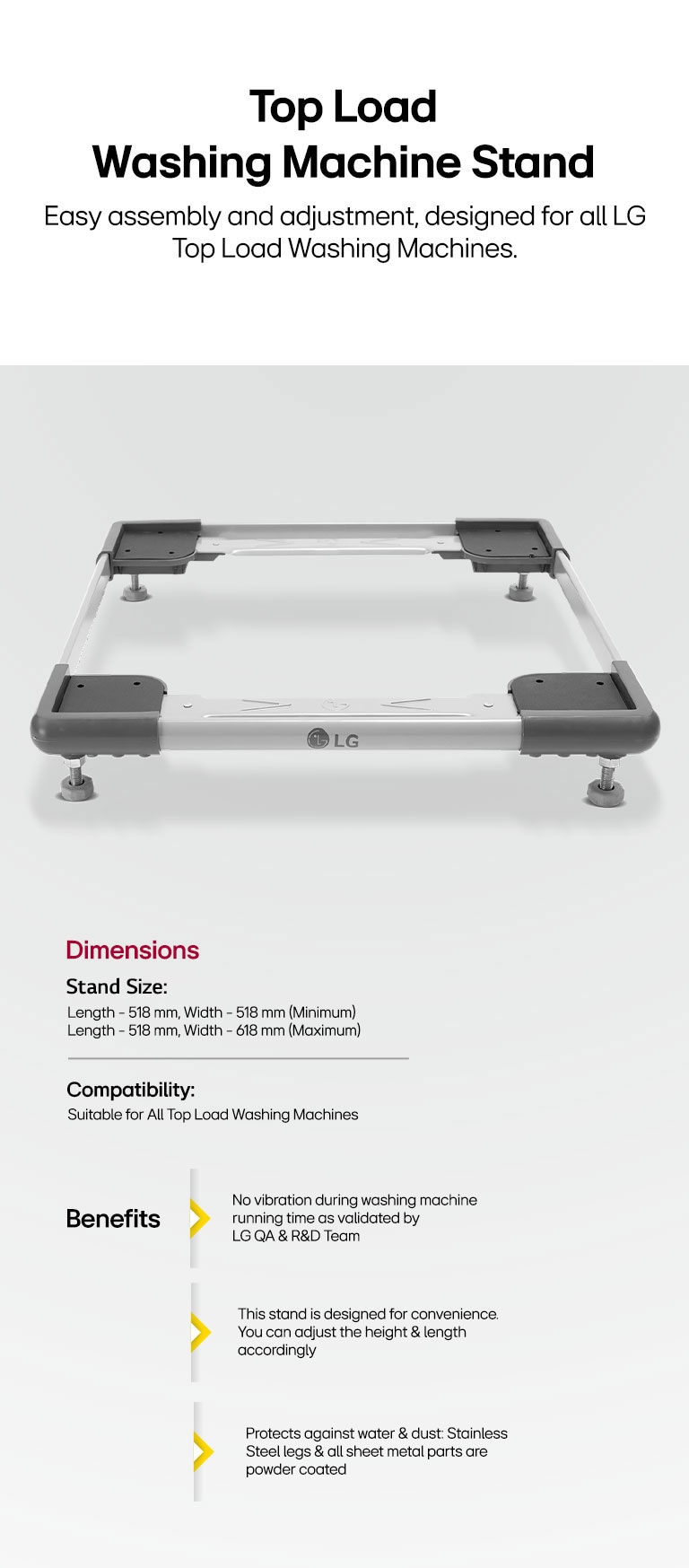 Lg fully automatic washing machine stand sales