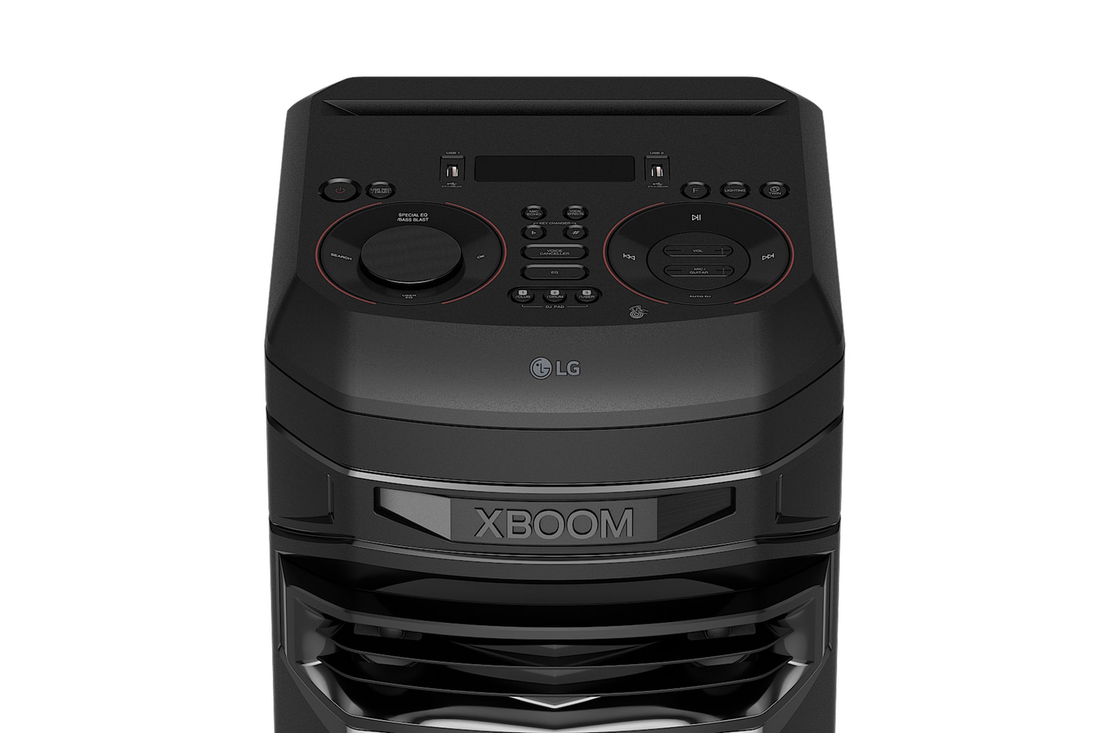 LG RNC7 Party Speaker - XBOOM close up of control panel