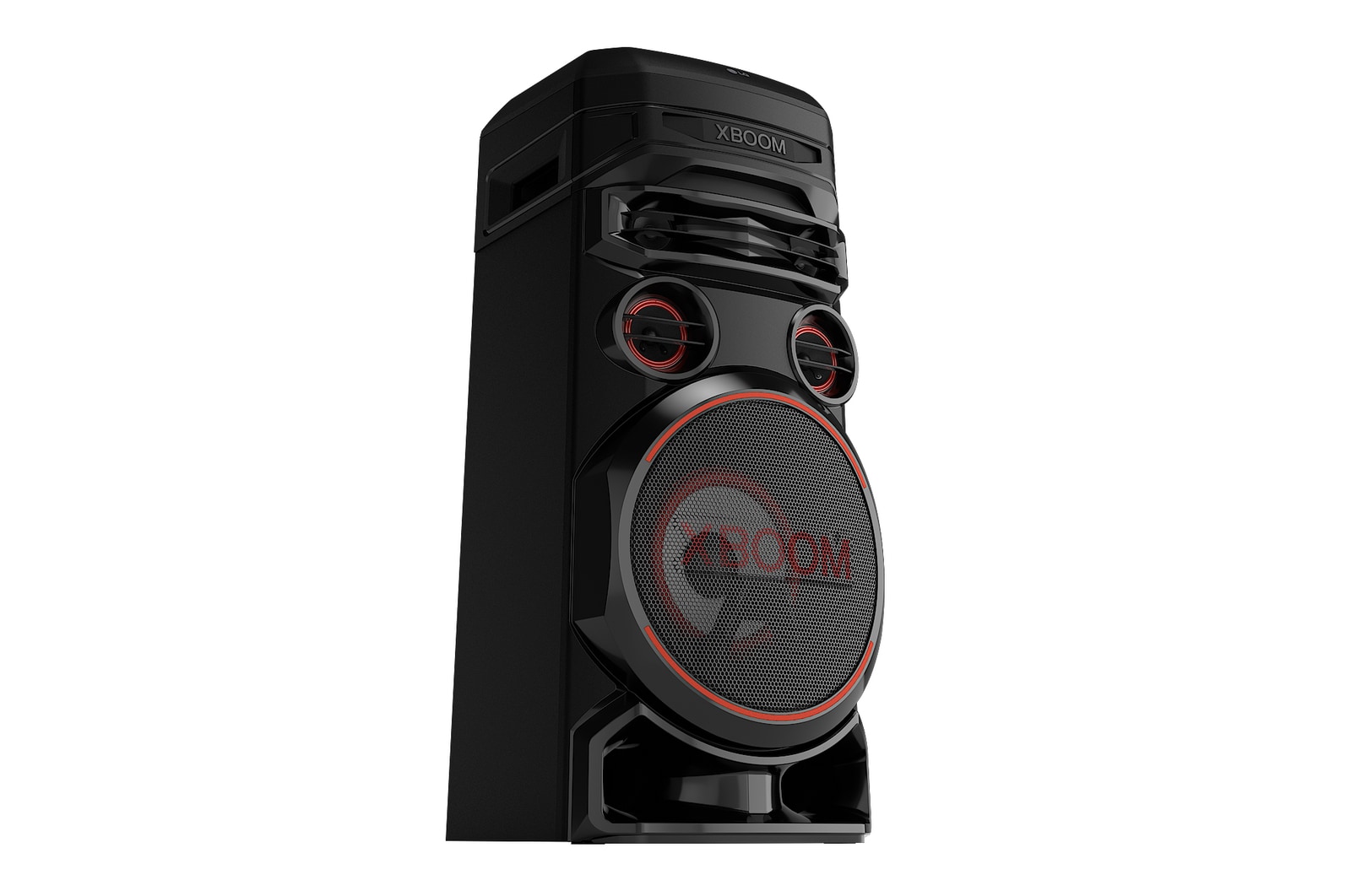 LG RNC7 Party Speaker - XBOOM low angle with left side forward