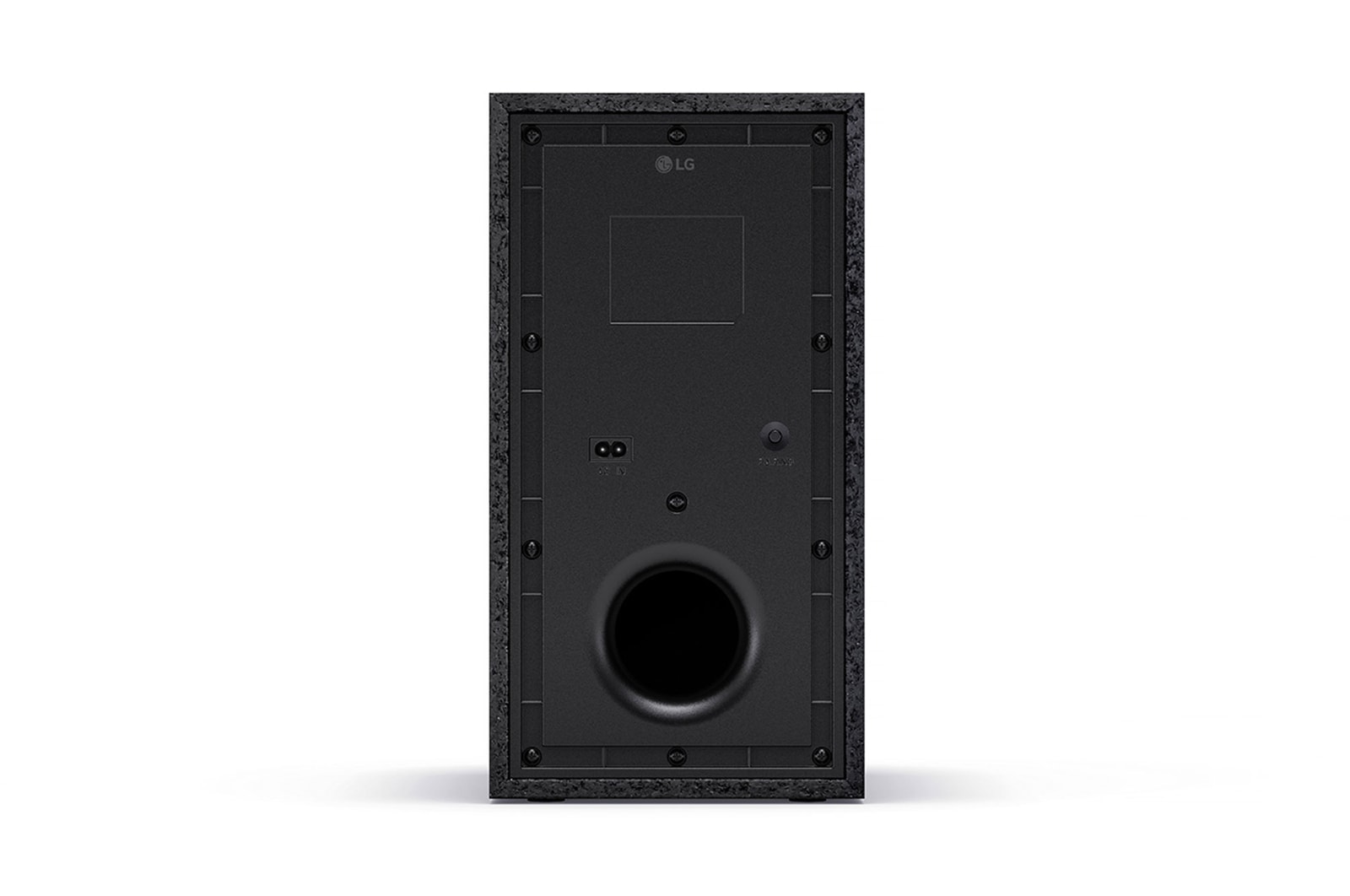 Angled view of subwoofer