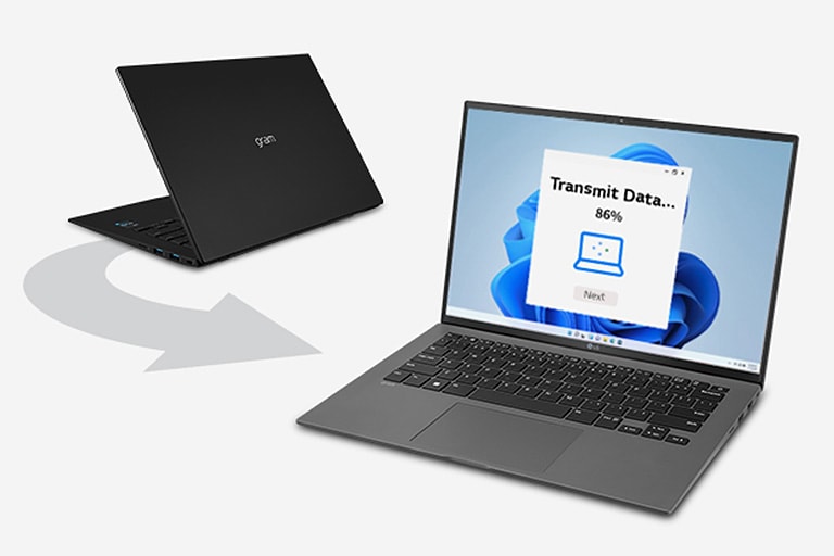 It shows that the data is being migrated from the previous laptop to gram.