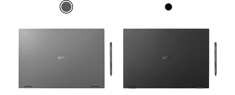LG 16T90R-G Three LG gram laptops are lined up diagonally.