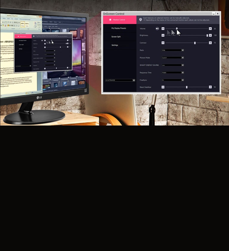 LG On Screen Control HD LED Monitor