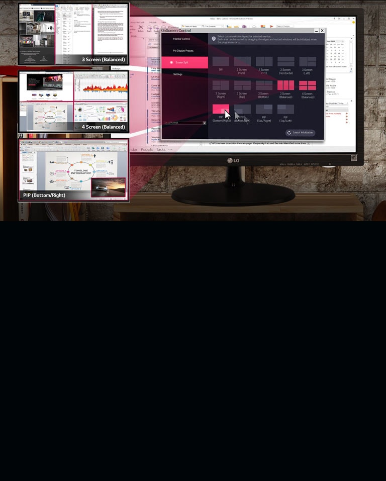LG Customize Your Workspace for Multitasking LED Monitor